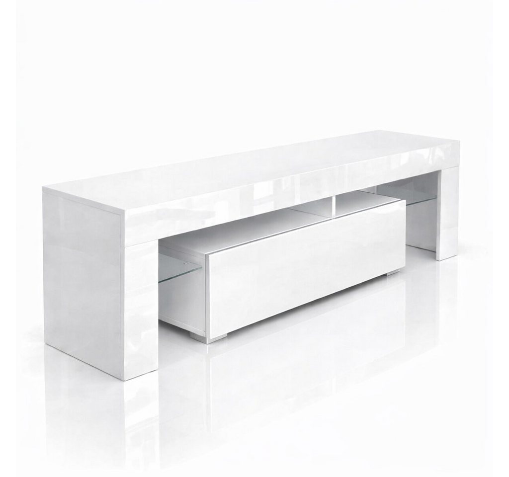 OTTO home Lowboard MONICA, TV-Board, TV-Kommode, TV-Schrank, TV-Unterschrank, TV-Möbel, Modernes Hochglanz TV-Board in 2 Farben, grifflos mit Push-to-Open – Bild 2 von 5