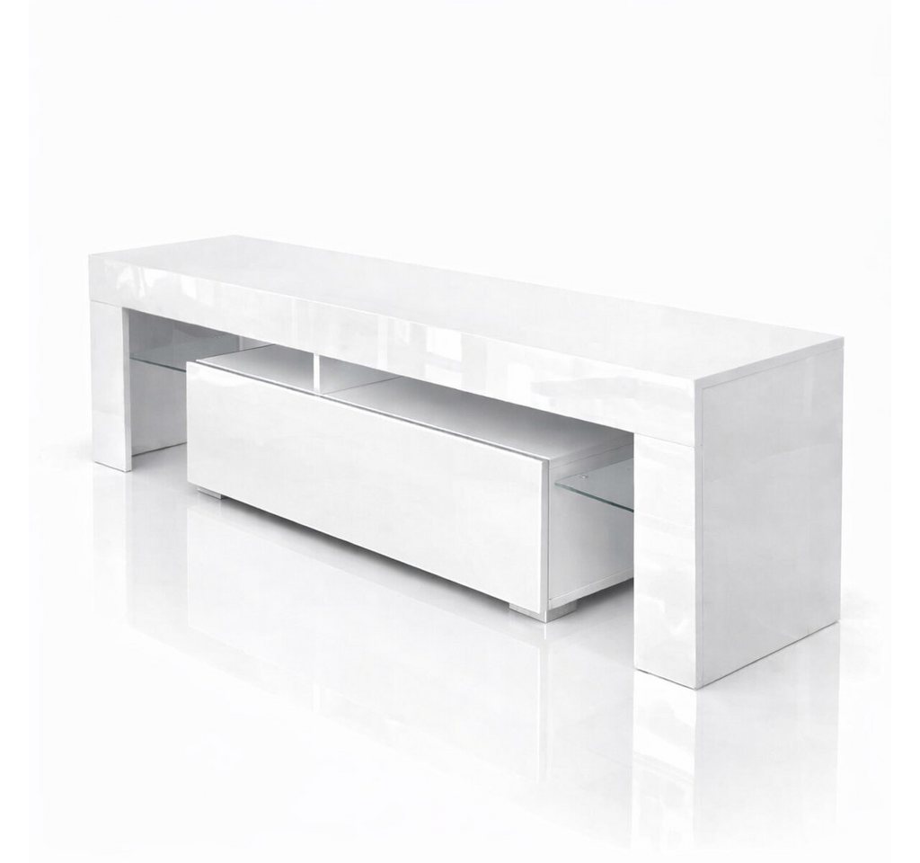 OTTO home Lowboard MONICA, TV-Board, TV-Kommode, TV-Schrank, TV-Unterschrank, TV-Möbel, Modernes Hochglanz TV-Board in 2 Farben, grifflos mit Push-to-Open – Bild 4 von 5