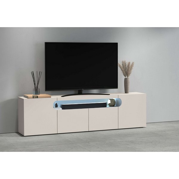 OTTO home Lowboard REAL,Lowboard,TV-Kommode,TV-Möbel,TV-Bank (1 St), Mit 4 Türen, davon 2 abgerundet, die ein ovales offenes Fach bilden