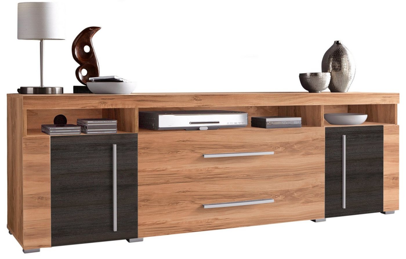 OTTO home Lowboard Roger,Breite 182 cm, stilvolle TV-Kommode, 2Türen 2 Schubladen, TV-Schrank mit viel Stauraum, TV-Board – Bild 2 von 5