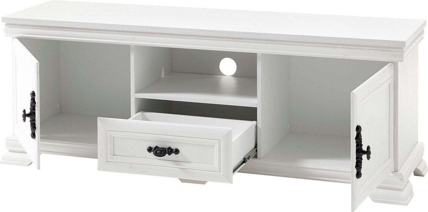 OTTO home Lowboard Royal, TV-Unterteil im Landhausstil, Kommode, moderner TV-Schrank, ausreichend, offener Stauraum, vielseitig einsetzbar, 158 cm breit – Bild 4 von 5