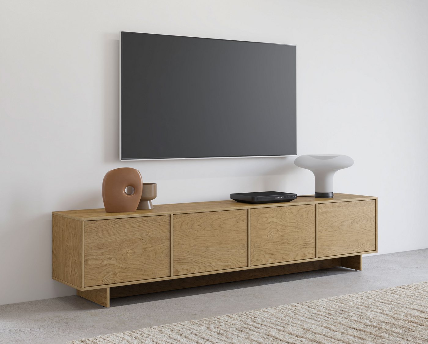 OTTO home Lowboard Tatami, Modernes griffloses TV-Board, Breit 220,50cm, TV-Schrank, TV-Schrank, TV-Board mit viel Stauraum, push-to-open-Funktion – Bild 2 von 5