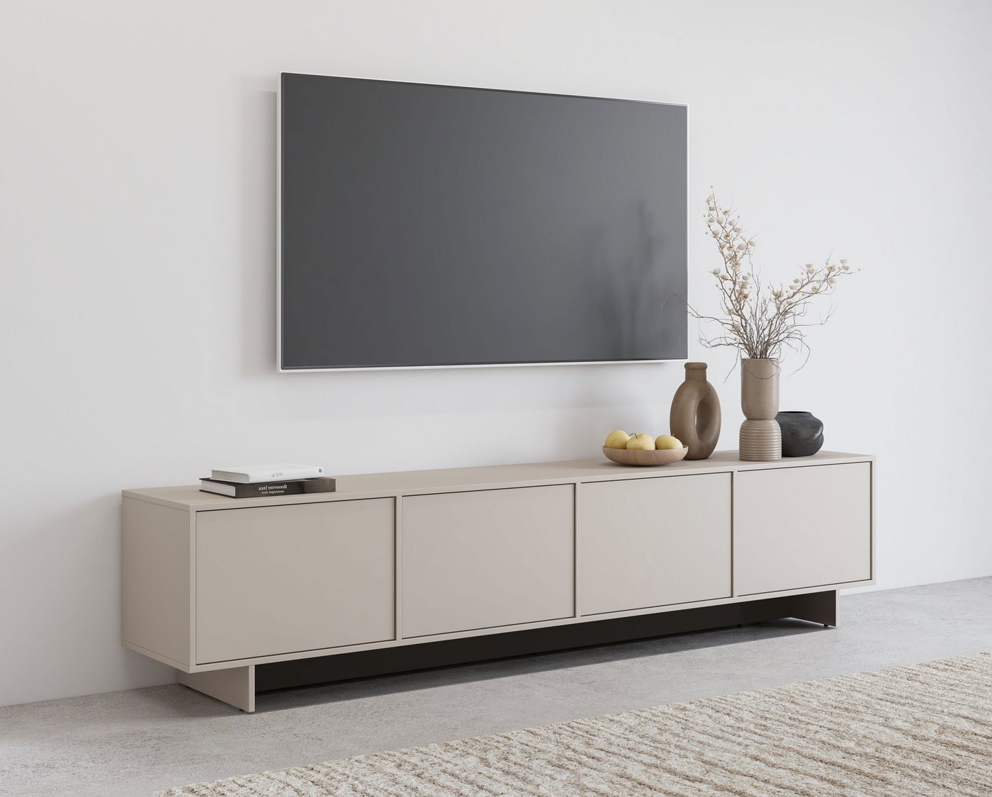 OTTO home Lowboard Tatami, Modernes griffloses TV-Board, Breit 220,50cm, TV-Schrank, TV-Schrank, TV-Board mit viel Stauraum, push-to-open-Funktion – Bild 2 von 5