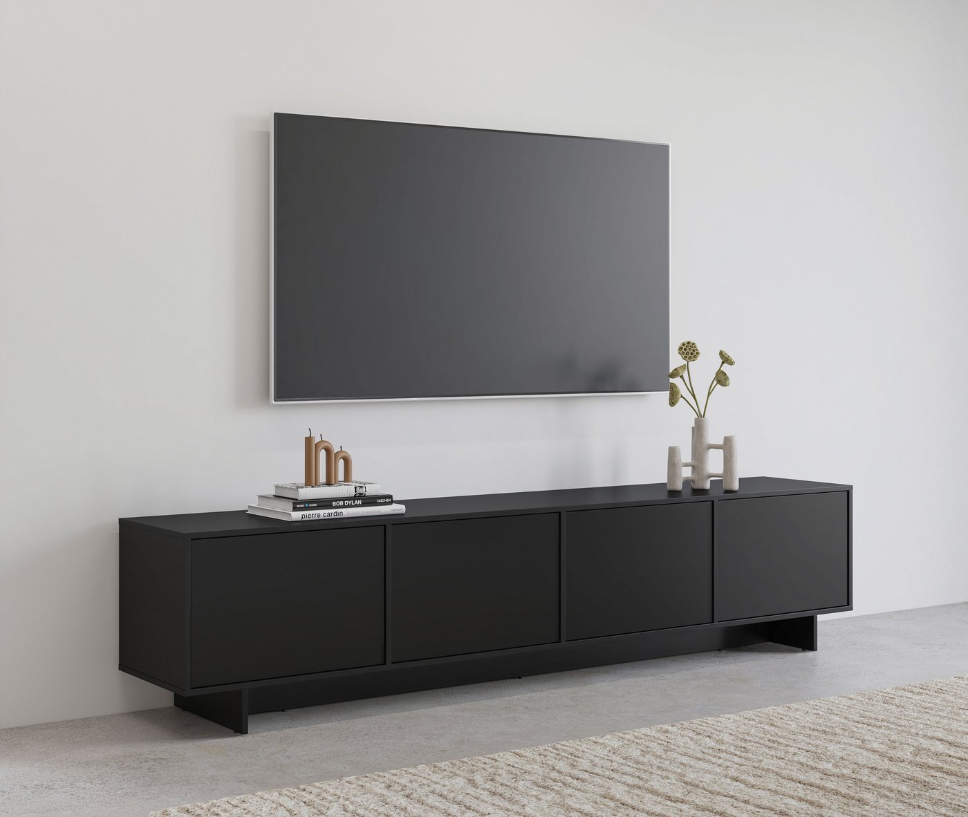 OTTO home Lowboard Tatami, Modernes griffloses TV-Board, Breit 220,50cm, TV-Schrank, TV-Schrank, TV-Board mit viel Stauraum, push-to-open-Funktion – Bild 2 von 5