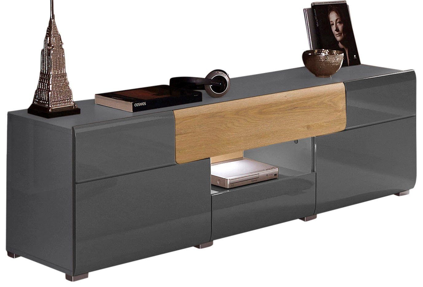 OTTO home Lowboard Toledo,Breite 159cm, trendige TV-Schrank mit dekorative Fräsungen, TV-Board ohne Beleuchtung, TV-Kommode mit viel Stauraum – Bild 2 von 5