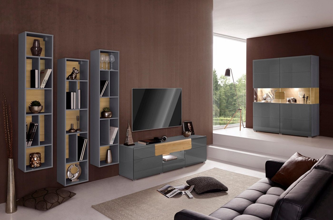 OTTO home Lowboard Toledo,Breite 159cm, trendige TV-Schrank mit dekorative Fräsungen, TV-Board ohne Beleuchtung, TV-Kommode mit viel Stauraum – Bild 5 von 5