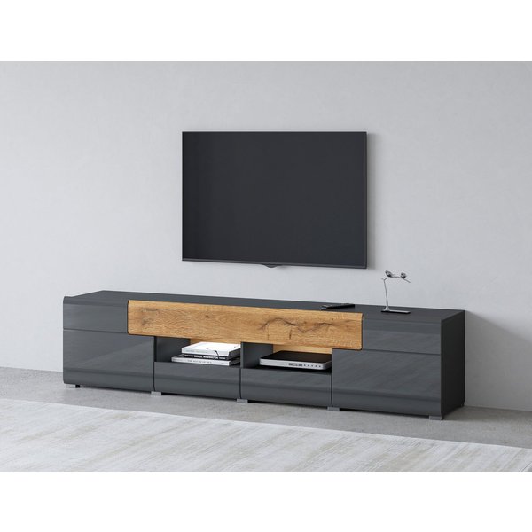 OTTO home Lowboard Toledo,Breite 209cm, trendige TV-Schrank mit dekorative Fräsungen, TV-Board ohne Beleuchtung, TV-Kommode mit viel Stauraum