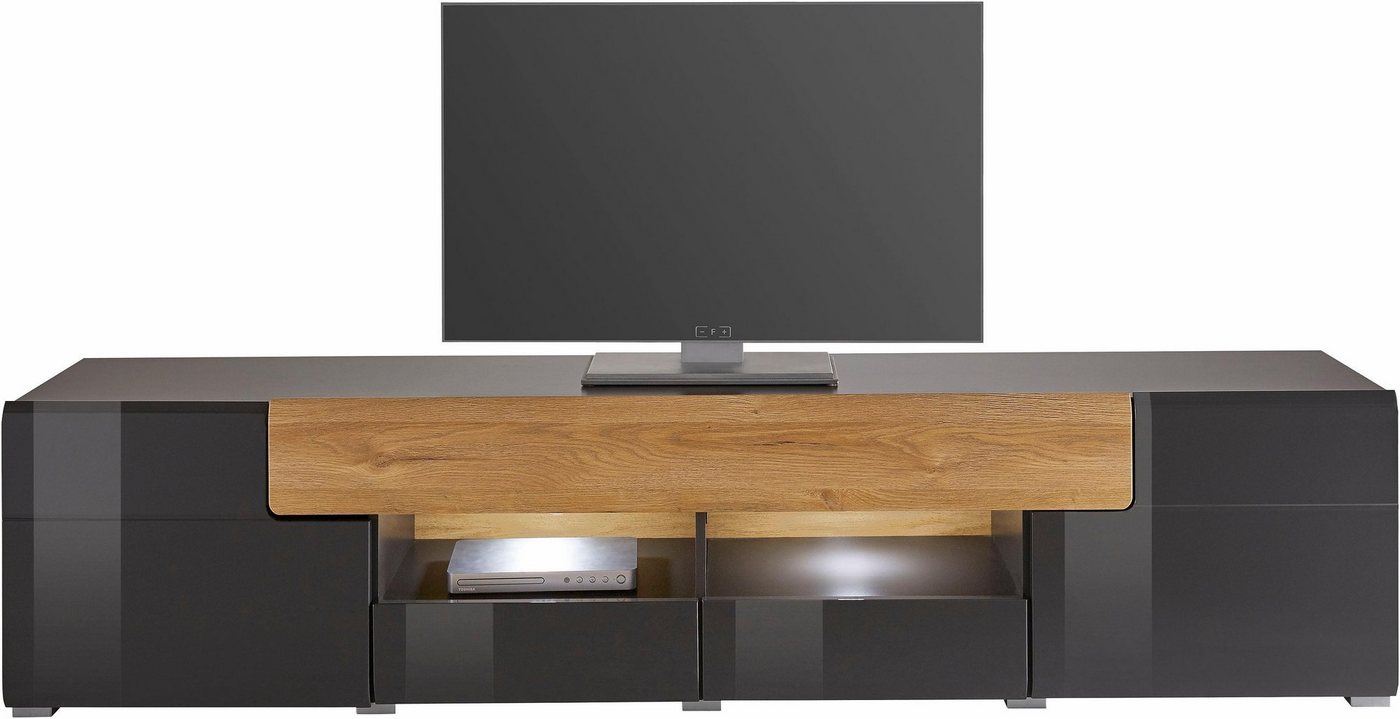 OTTO home Lowboard Toledo,Breite 209cm, trendige TV-Schrank mit dekorative Fräsungen, TV-Board ohne Beleuchtung, TV-Kommode mit viel Stauraum – Bild 4 von 5