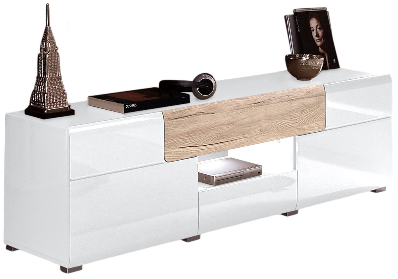 OTTO home Lowboard Toledo,Breite 159cm, trendige TV-Schrank mit dekorative Fräsungen, TV-Board ohne Beleuchtung, TV-Kommode mit viel Stauraum – Bild 2 von 5