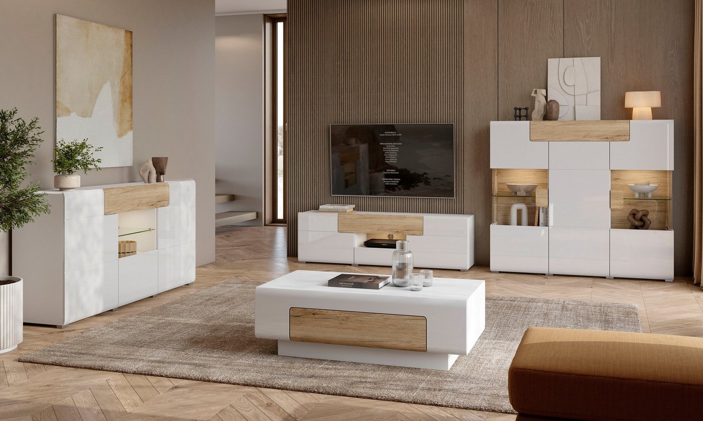 OTTO home Lowboard Toledo,Breite 159cm, trendige TV-Schrank mit dekorative Fräsungen, TV-Board ohne Beleuchtung, TV-Kommode mit viel Stauraum – Bild 5 von 5
