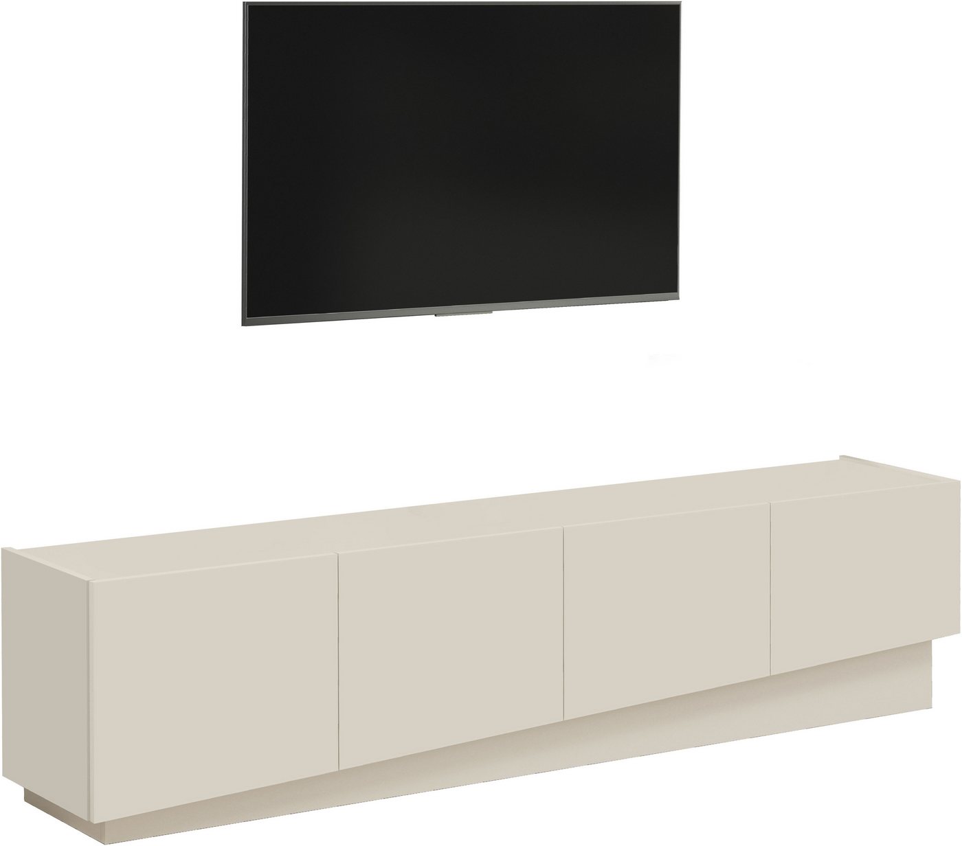 OTTO home Lowboard VELA, Lowboard, Breite 180 cm, Design mit schrägen Türen,Made in Italy (1 St), Made in Italy, Maße-B/T/H: 180x35x45, Lowboard, TV-Board, TV-K – Bild 2 von 5