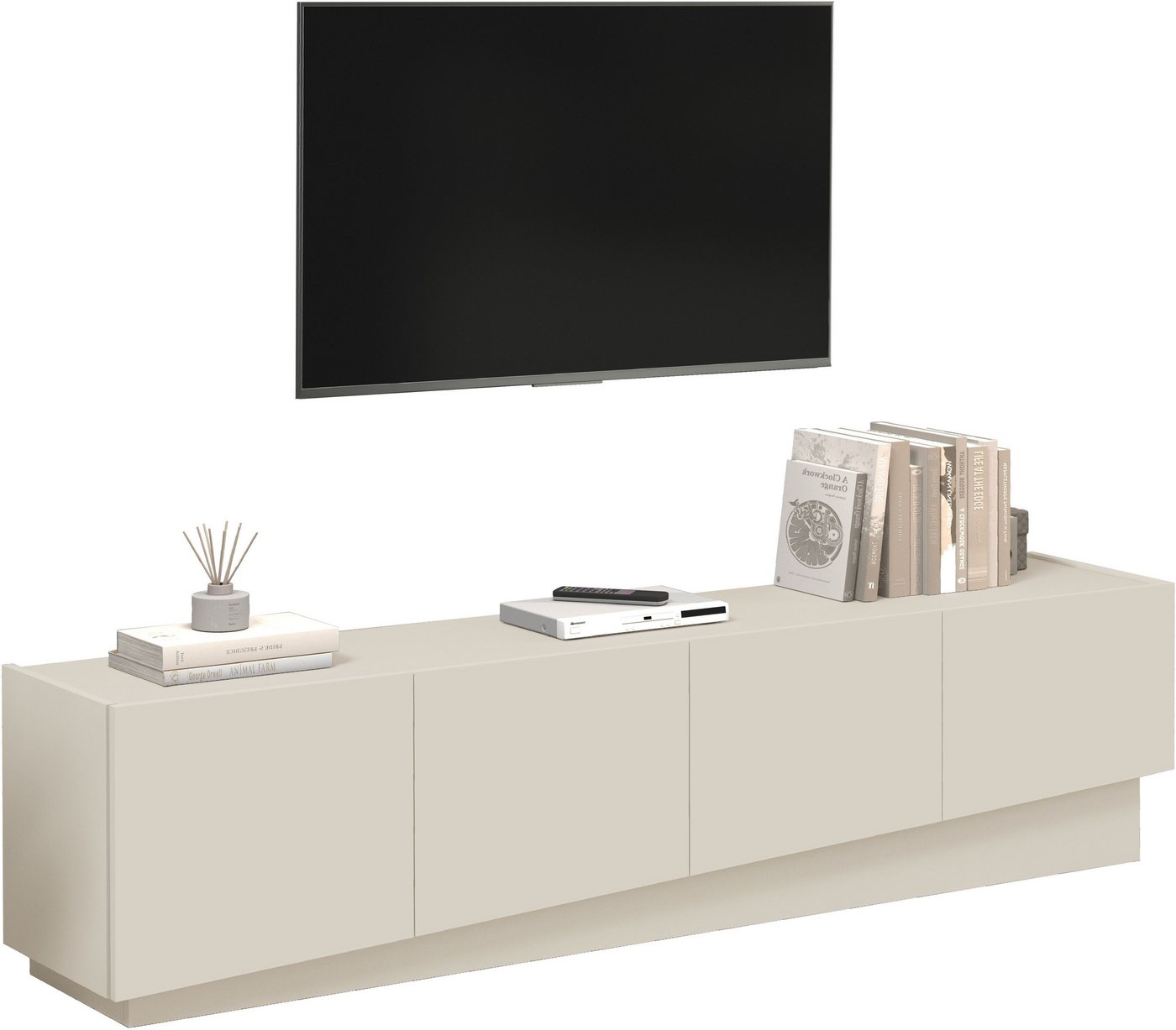 OTTO home Lowboard VELA, Lowboard, Breite 180 cm, Design mit schrägen Türen,Made in Italy (1 St), Made in Italy, Maße-B/T/H: 180x35x45, Lowboard, TV-Board, TV-K – Bild 4 von 5