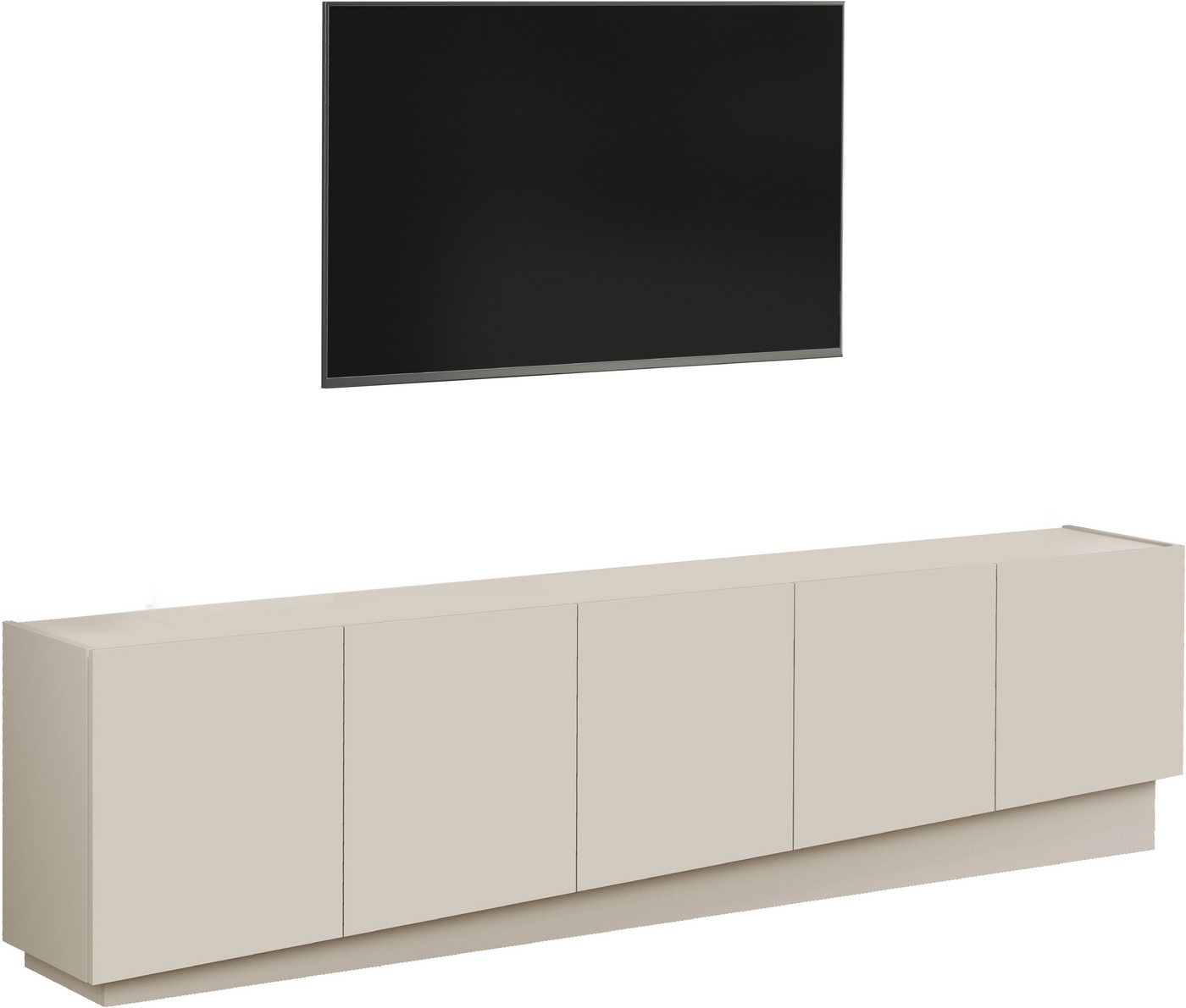 OTTO home Lowboard VELA, Höhe 60 cm, Breite 225 cm,Design mit schrägen Türen (1 St), Made in Italy, Maße-B/T/H: 225x35x60, Lowboard, TV-Board, TV-Kommode – Bild 2 von 5