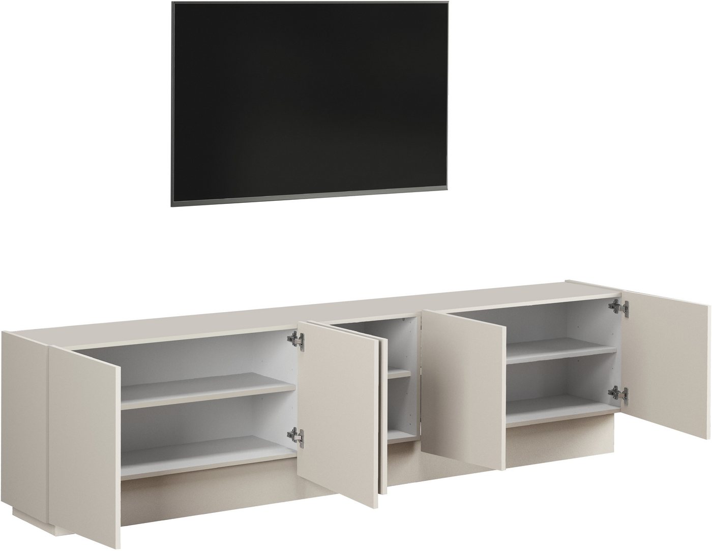 OTTO home Lowboard VELA, Höhe 60 cm, Breite 225 cm,Design mit schrägen Türen (1 St), Made in Italy, Maße-B/T/H: 225x35x60, Lowboard, TV-Board, TV-Kommode – Bild 5 von 5