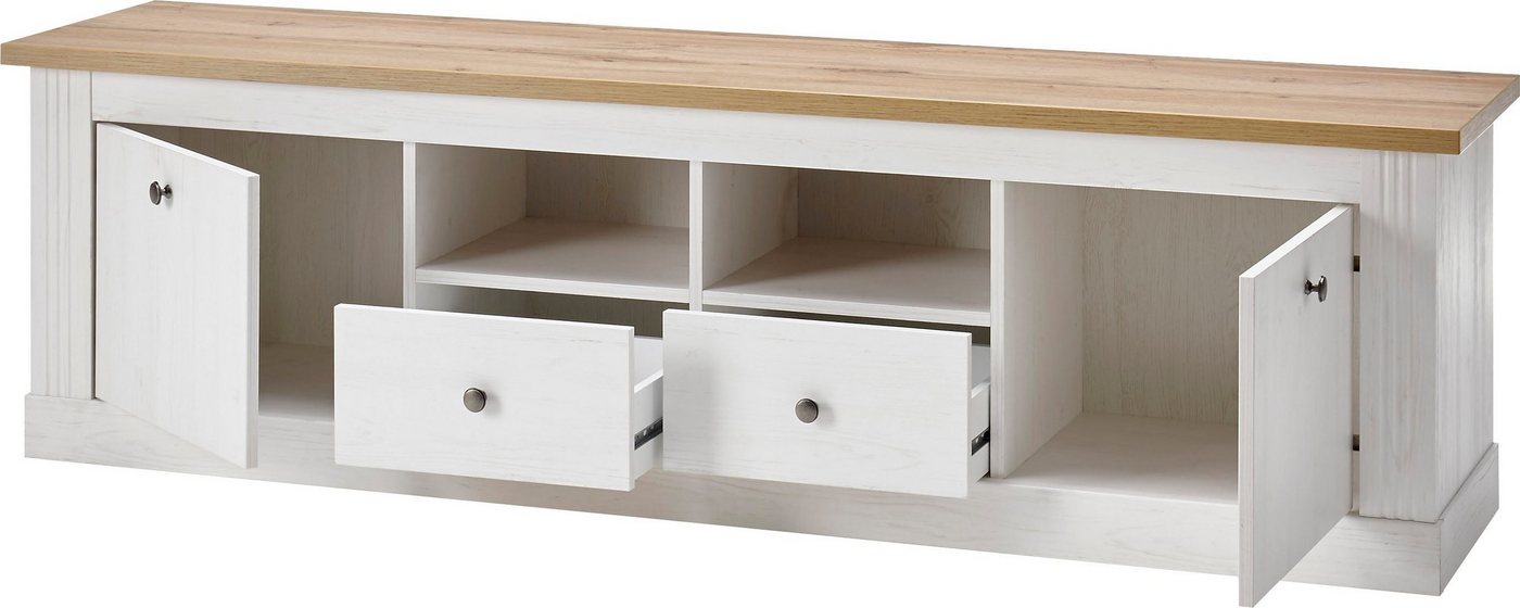 OTTO home Lowboard Westminster, TV-Unterteil im Landhausstil, Kommode, TV-Schrank, Metallgriffe, viel Stauraum, in 2 Farben & drei Größen erhältlich – Bild 4 von 5