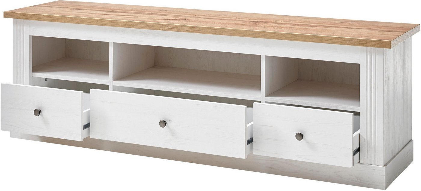 OTTO home Lowboard Westminster, TV-Unterteil im Landhausstil, Kommode, TV-Schrank, Metallgriffe, viel Stauraum, in 2 Farben & drei Größen erhältlich – Bild 4 von 5