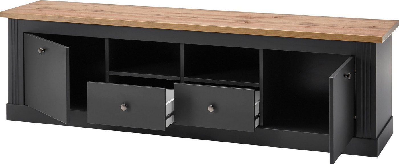 OTTO home Lowboard Westminster, TV-Unterteil im Landhausstil, Kommode, TV-Schrank, Metallgriffe, viel Stauraum, in 2 Farben & drei Größen erhältlich – Bild 4 von 5