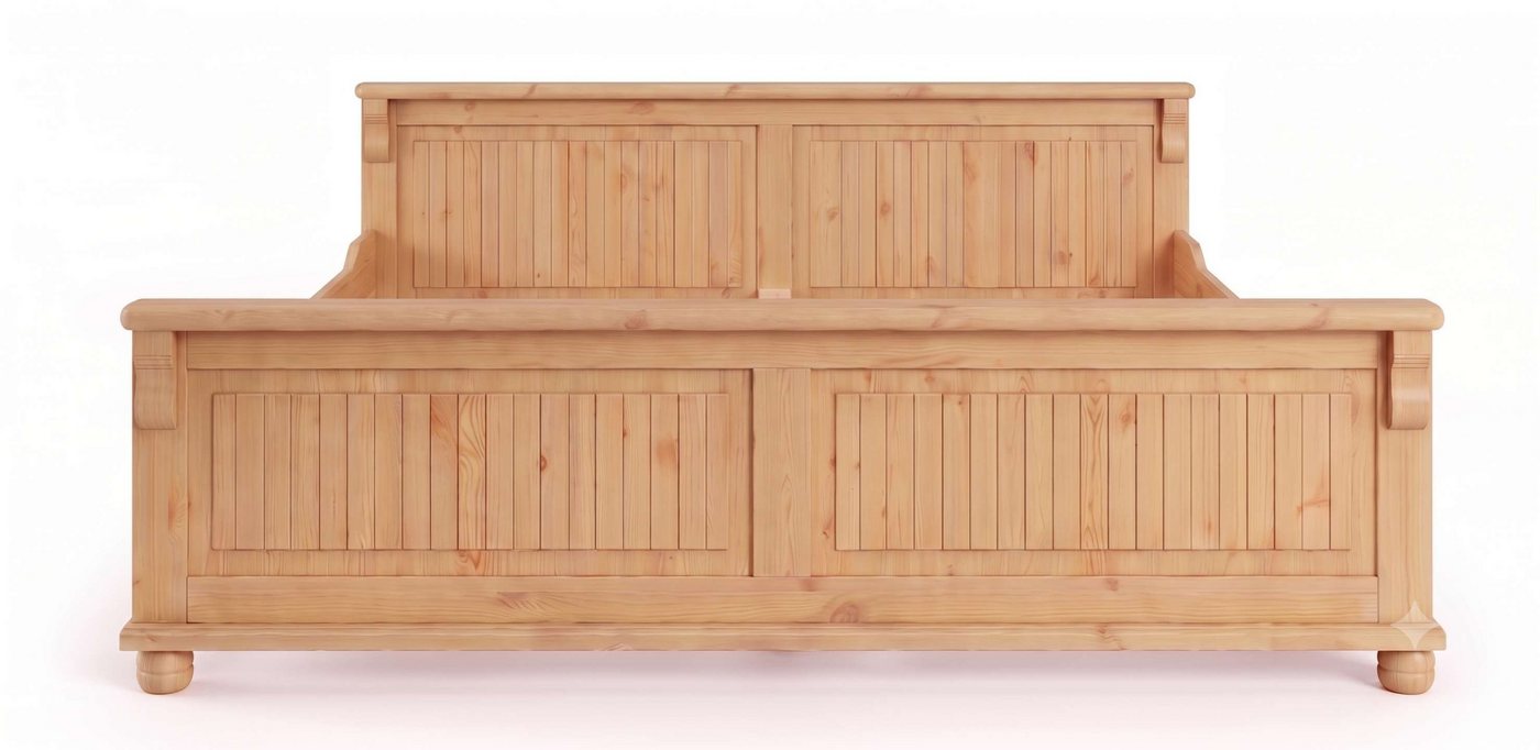 OTTO home Massivholzbett Adele (Breite 140 oder 180 cm, Landhausstil), aus massiver Kiefer, schöne Kassettenoptik, Lamellenoptik – Bild 4 von 5