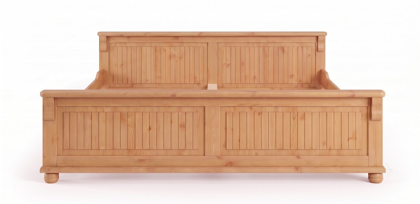 OTTO home Massivholzbett Adele (Breite 140 oder 180 cm, Landhausstil), aus massiver Kiefer, schöne Kassettenoptik, Lamellenoptik – Bild 5 von 5