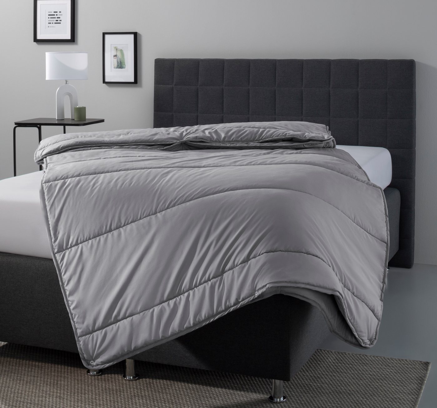 OTTO home Microfaserbettdecke Clarra, Bettdecke 135x200 cm, 155x220 cm, 200x200 cm, Füllung: Polyester, Bezug: Polyester, Bettdecken in grün & grau, Sommer, Win – Bild 4 von 5