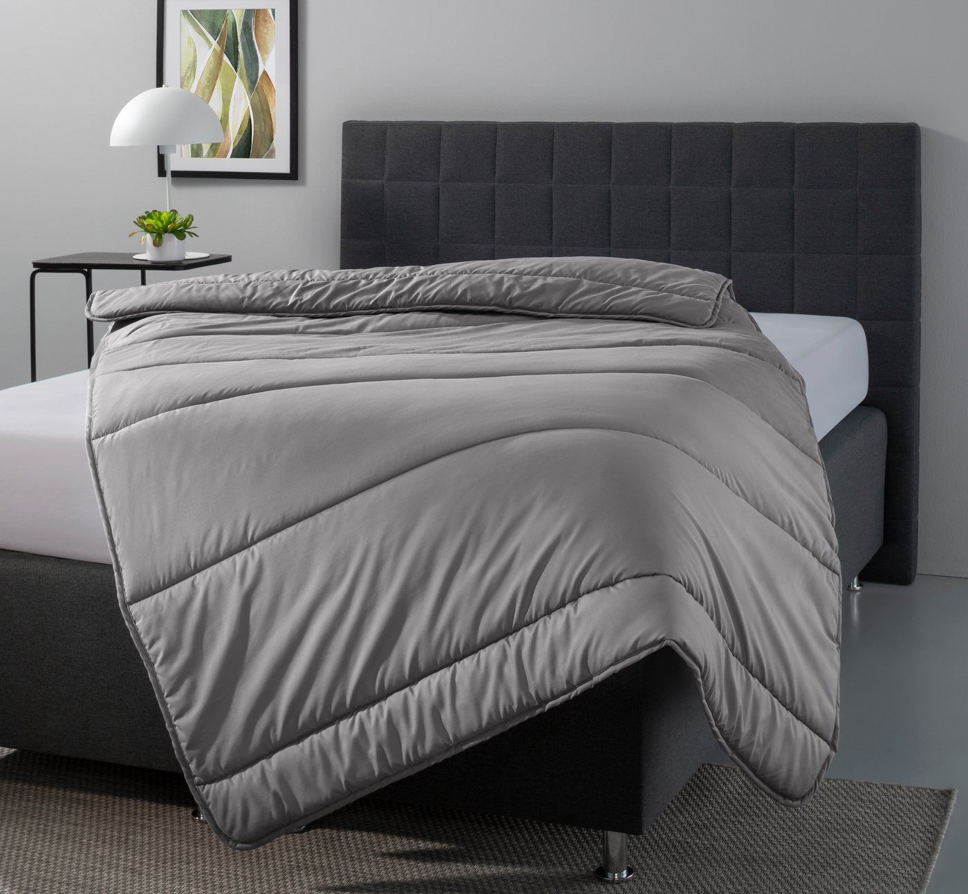 OTTO home Microfaserbettdecke Clarra, Bettdecke 135x200 cm, 155x220 cm, 200x200 cm, Füllung: Polyester, Bezug: Polyester, Bettdecken in grün & grau, Sommer, Win – Bild 4 von 5