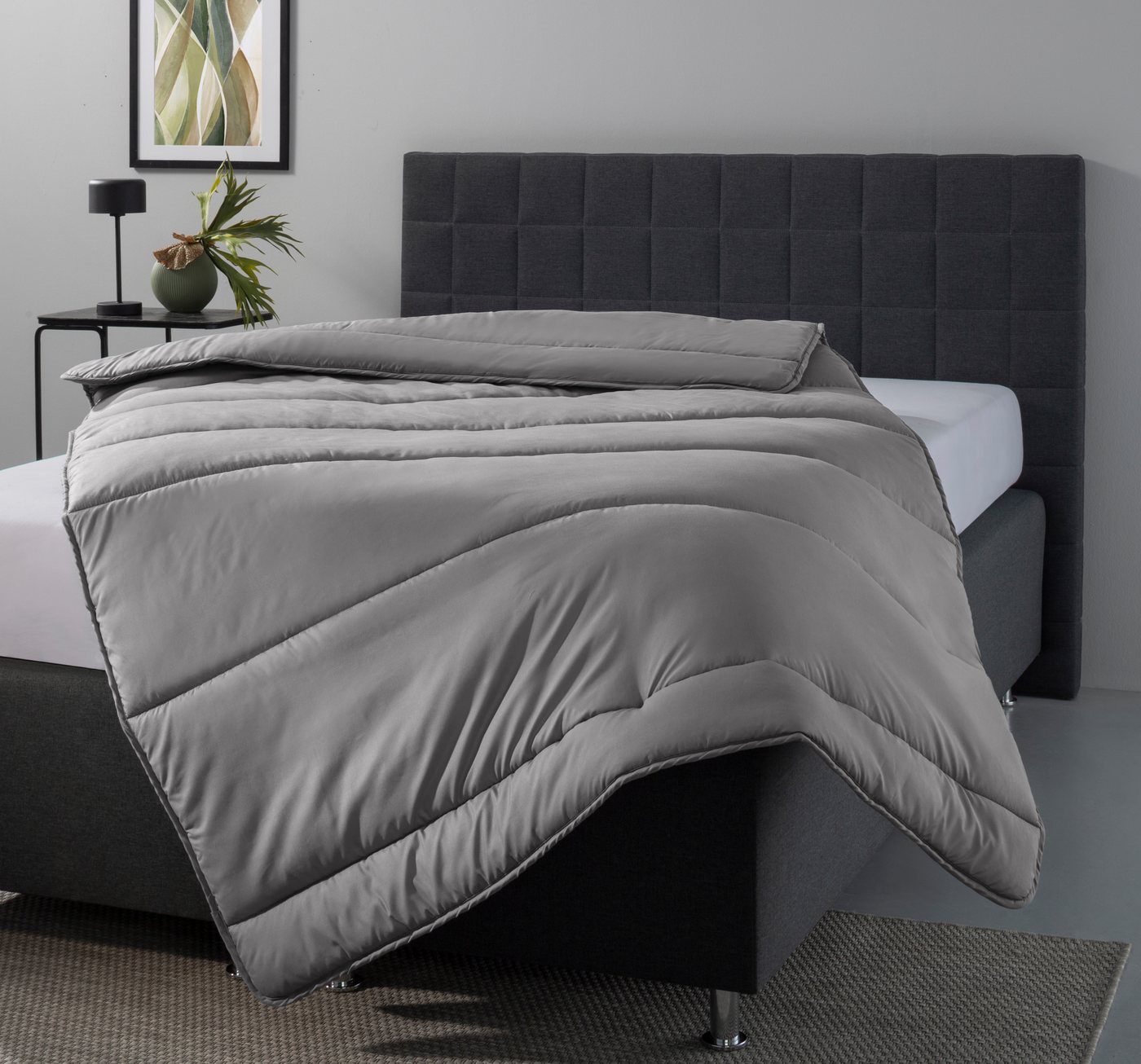 OTTO home Microfaserbettdecke Clarra, Bettdecke 135x200 cm, 155x220 cm, 200x200 cm, Füllung: Polyester, Bezug: Polyester, Bettdecken in grün & grau, Sommer, Win – Bild 4 von 5