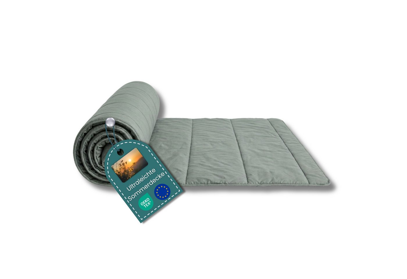 OTTO home Microfaserbettdecke Clarra, Bettdecke 135x200 cm, 155x220 cm, 200x200 cm, Füllung: Polyester, Bezug: Polyester, Bettdecken in grün & grau, Sommer, Win – Bild 2 von 5