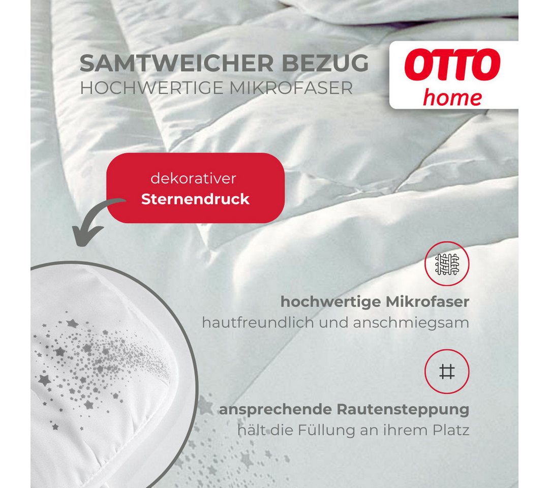OTTO home Microfaserbettdecke + Kopfkissen Baca, 2-tlg. Bettdecke 135x200 oder155x220 cm mit Kissen 80x80 cm, Füllung: 6D-Hohlfaser (Bettdecke), Bezug: Microfas – Bild 4 von 5