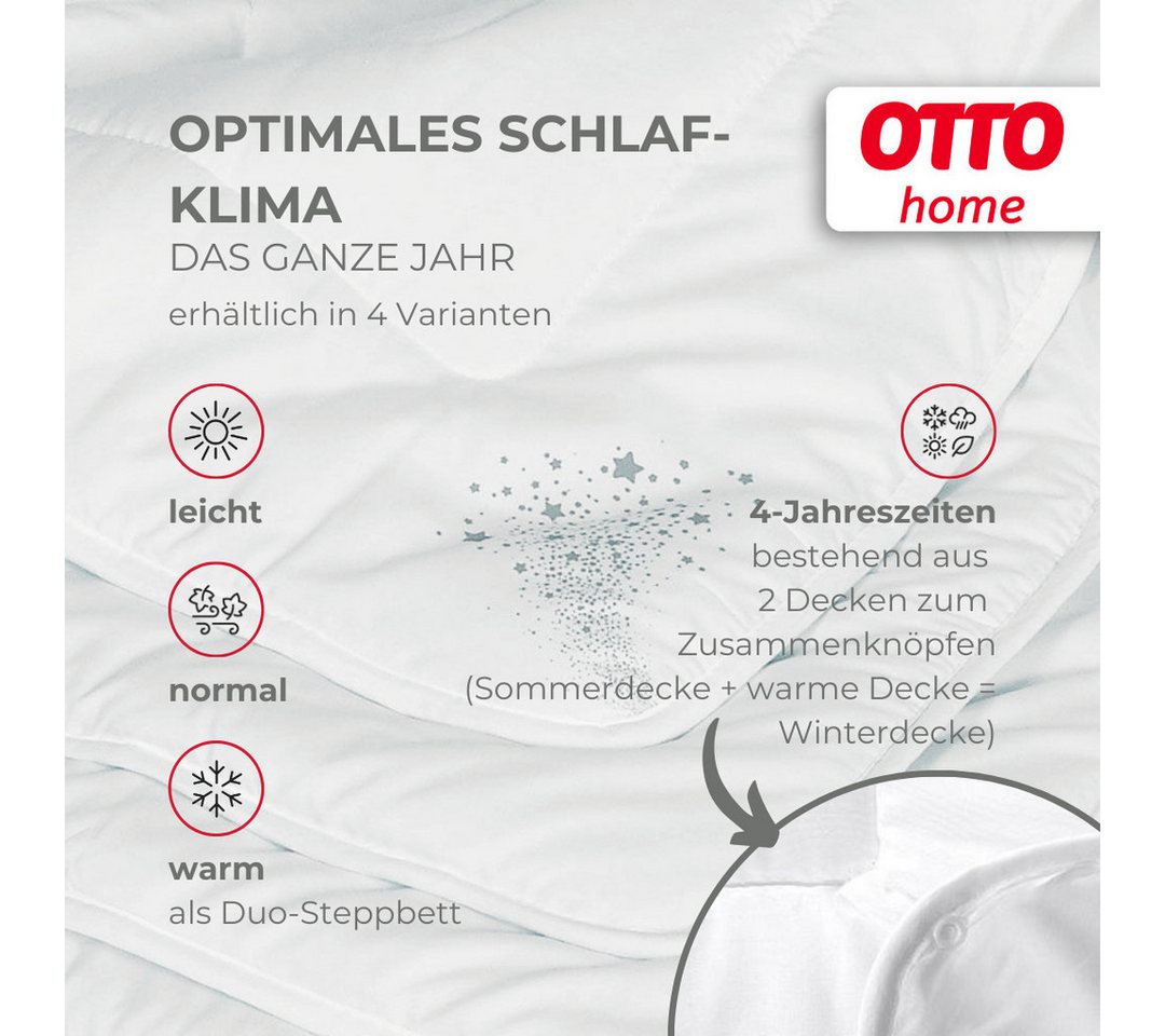 OTTO home Microfaserbettdecke + Kopfkissen Baca, 2-tlg. Bettdecke 135x200 oder155x220 cm mit Kissen 80x80 cm, Füllung: 6D-Hohlfaser (Bettdecke), Bezug: Microfas – Bild 5 von 5