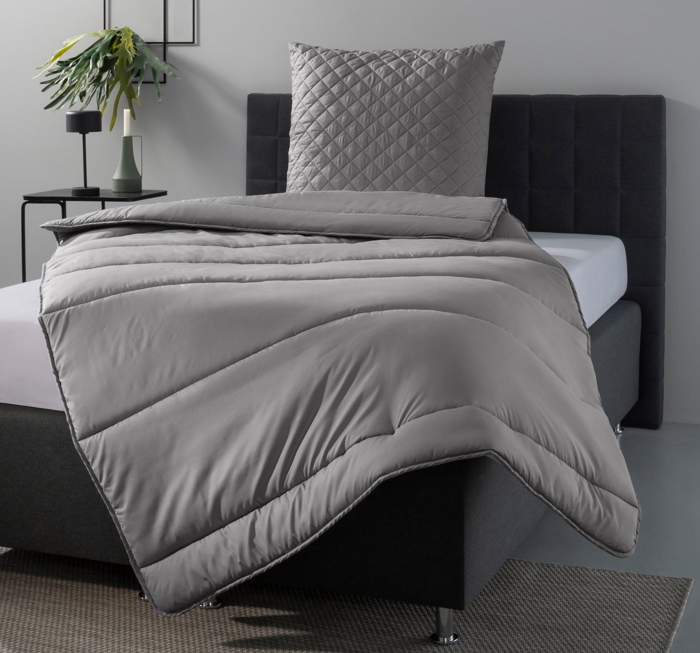 OTTO home Microfaserbettdecke + Microfaserkissen Clarra Spar Set, Decke + Kissen 135x200, 155x200 cm & weitere Größen, Set mit Kissen 40x80 cm, 80x80 cm, Sommer – Bild 3 von 5