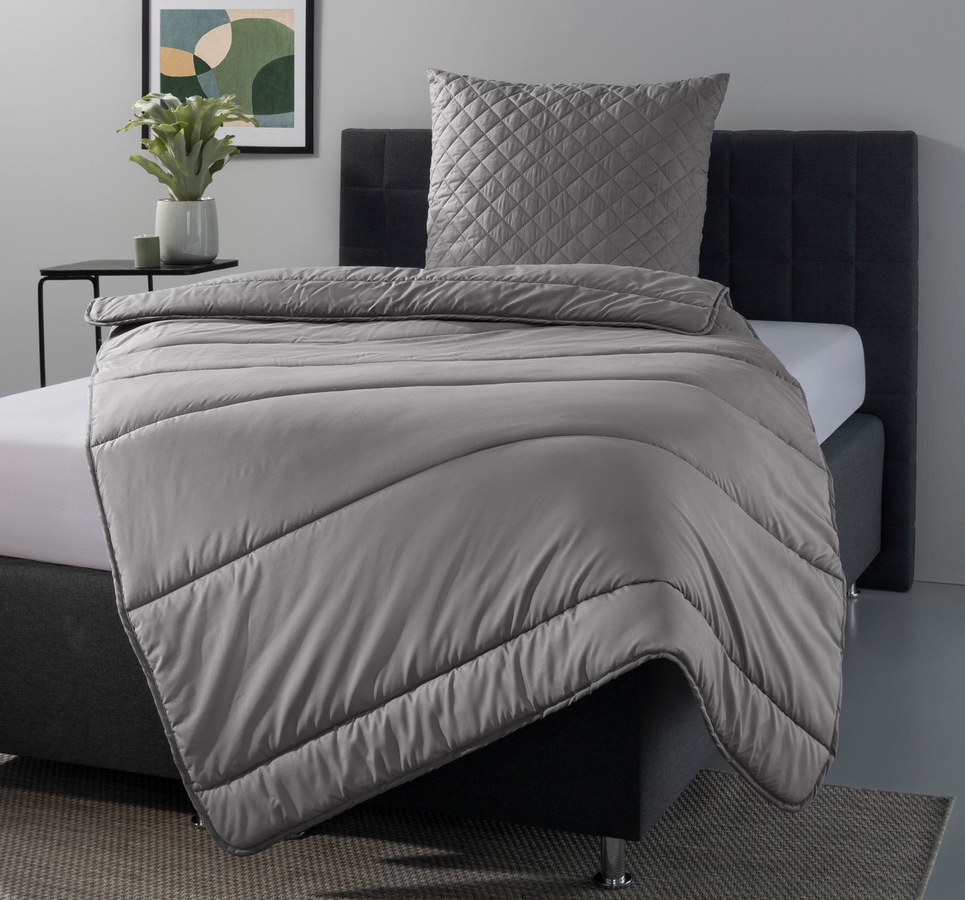 OTTO home Microfaserbettdecke + Microfaserkissen Clarra Spar Set, Decke + Kissen 135x200, 155x200 cm & weitere Größen, Set mit Kissen 40x80 cm, 80x80 cm, Sommer – Bild 3 von 5