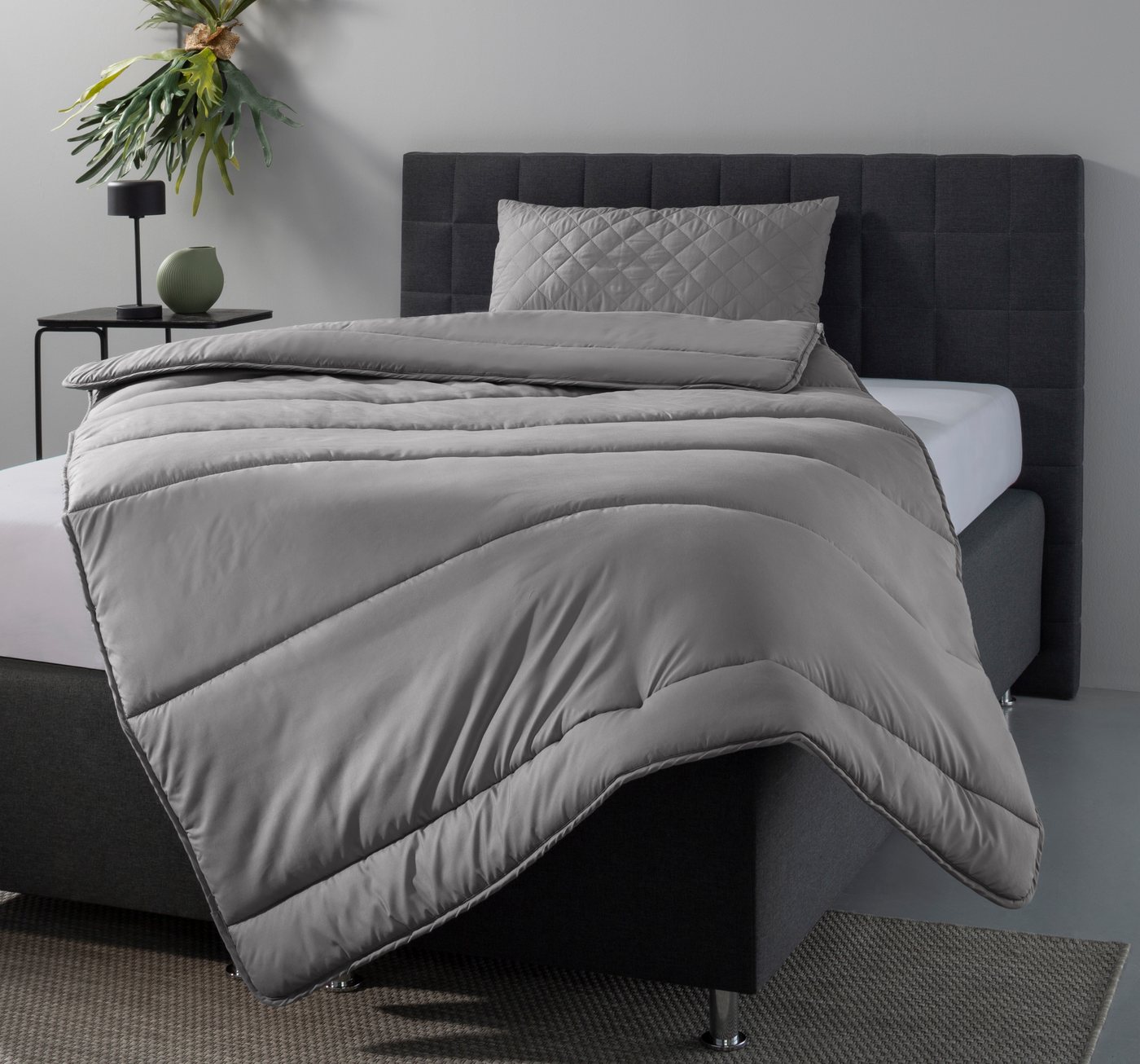 OTTO home Microfaserbettdecke + Microfaserkissen Clarra Spar Set, Decke + Kissen 135x200, 155x200 cm & weitere Größen, Set mit Kissen 40x80 cm, 80x80 cm, Sommer – Bild 3 von 5