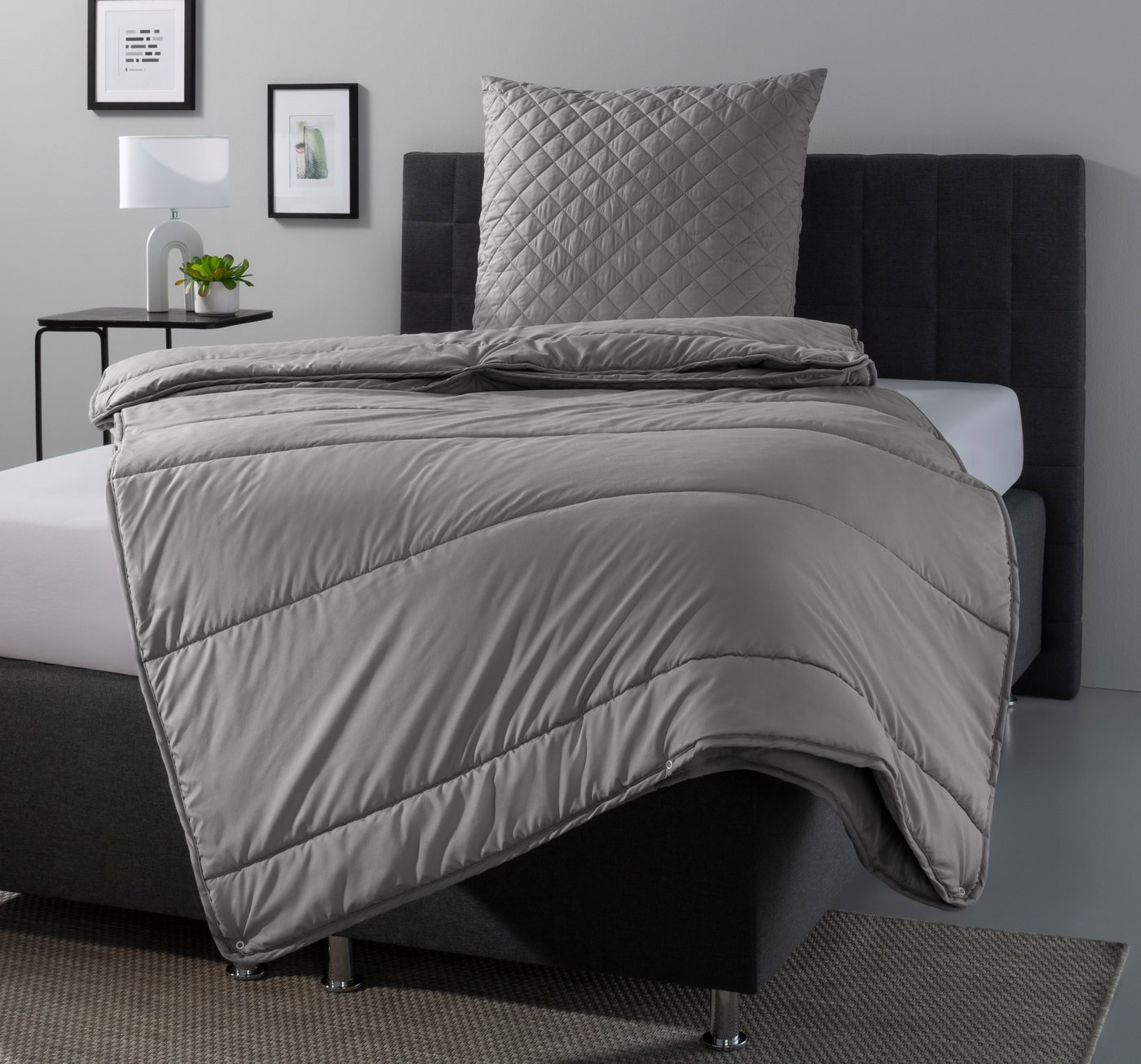 OTTO home Microfaserbettdecke + Microfaserkissen Clarra Spar Set, Decke + Kissen 135x200, 155x200 cm & weitere Größen, Set mit Kissen 40x80 cm, 80x80 cm, Sommer – Bild 3 von 5