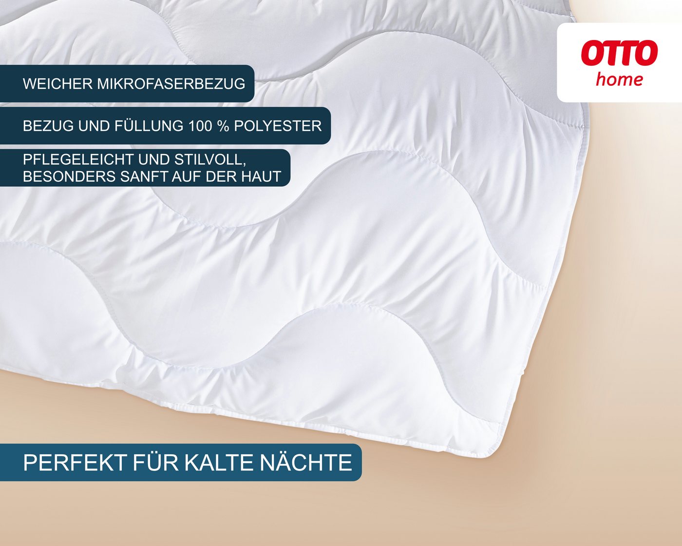 OTTO home Microfaserbettdecke + Microfaserkissen Mailo, Bettdecke 135x200 cm, 155x220 cm, Bezug: weich, 2-tlg., Set mit Kissen 80x80 cm, Sommer, Winter – Bild 3 von 5