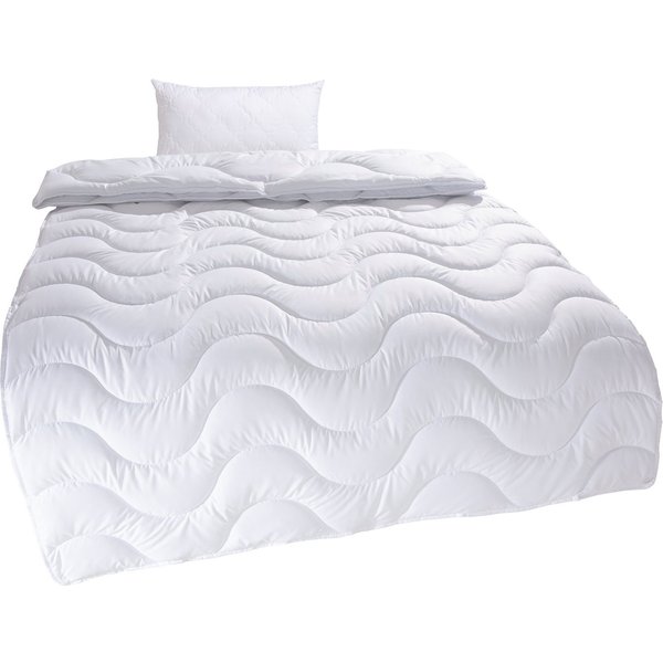 OTTO home Microfaserbettdecke + Microfaserkissen Mailo, Bettdecke 135x200 cm, 155x220 cm, Bezug: weich, 2-tlg., Set mit Kissen 80x80 cm, Sommer, Winter