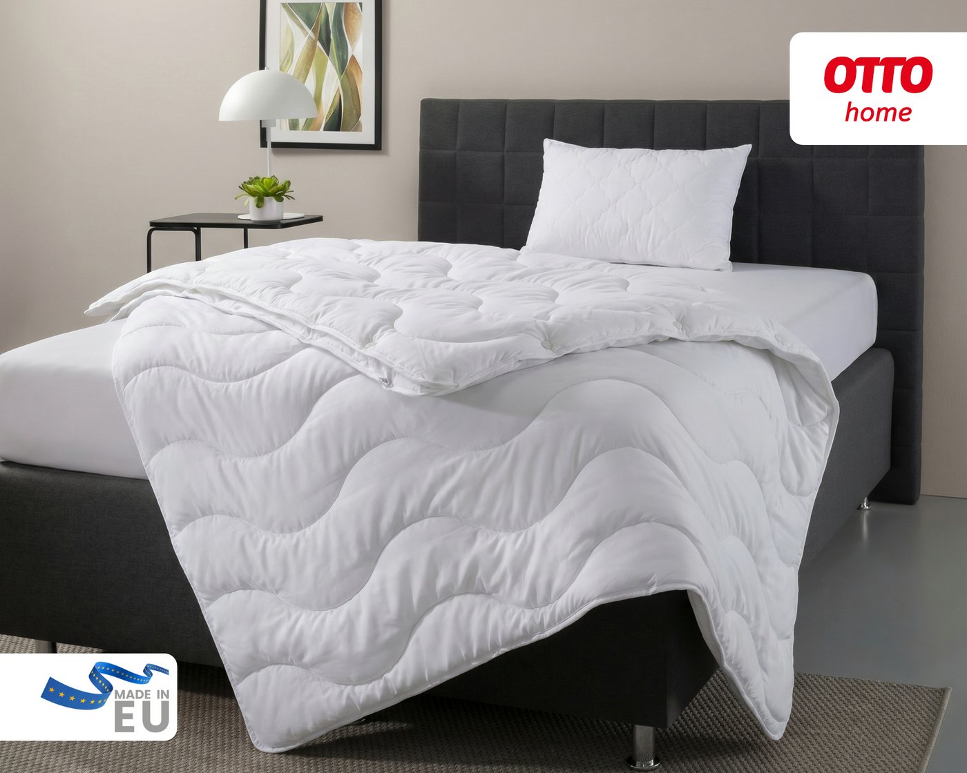 OTTO home Microfaserbettdecke + Microfaserkissen Mailo, Bettdecke 135x200 cm, 155x220 cm, Bezug: weich, 2-tlg., Set mit Kissen 80x80 cm, Sommer, Winter – Bild 4 von 5