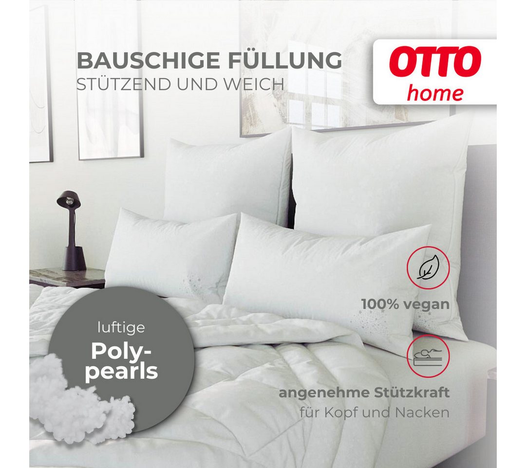 OTTO home Microfaserkissen Baca, Kopfkissen 40x80 cm und 80x80 cm, Füllung: 6D-Hohlfaser, Bezug: Polyester, Seitenschläfer, Bauchschläfer, Rückenschläfer, Kisse – Bild 2 von 5