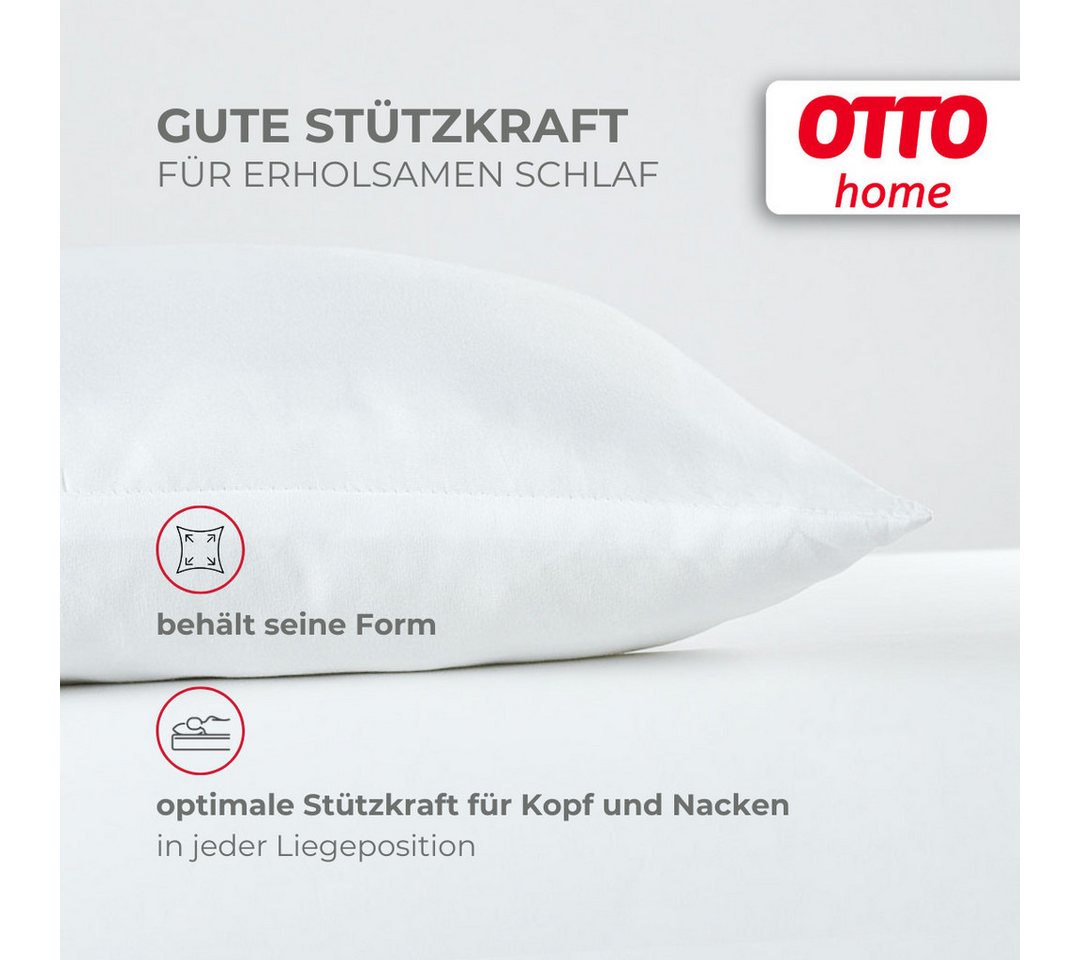 OTTO home Microfaserkissen Baca, Kopfkissen 40x80 cm und 80x80 cm, Füllung: 6D-Hohlfaser, Bezug: Polyester, Seitenschläfer, Bauchschläfer, Rückenschläfer, Kisse – Bild 4 von 5