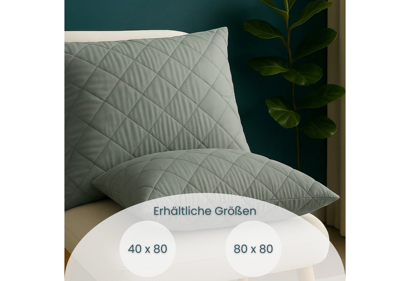 OTTO home Microfaserkissen Clarra, Kopfkissen 40x80 cm, 80x80 cm, Füllung: Polyester, Bezug: Polyester, Rückenschläfer, Seitenschläfer, Kissen in grau – Bild 2 von 5