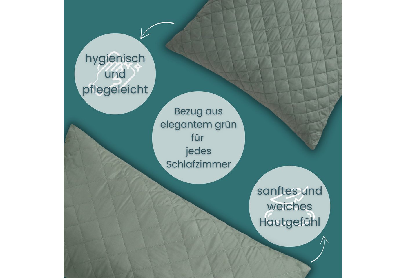OTTO home Microfaserkissen Clarra, Kopfkissen 40x80 cm, 80x80 cm, Füllung: Polyester, Bezug: Polyester, Rückenschläfer, Seitenschläfer, Kissen in grau – Bild 4 von 5