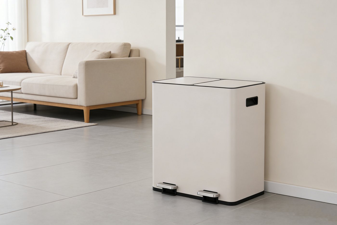 OTTO home Mülleimer Garrin, Soft Close, m. 2 Fächern, Fassungsvermögen 2x15 L bzw. 2x30 L, Mülltrennsystem mit 2 separaten Innenbehältern und Fußtrittpedalen – Bild 3 von 5