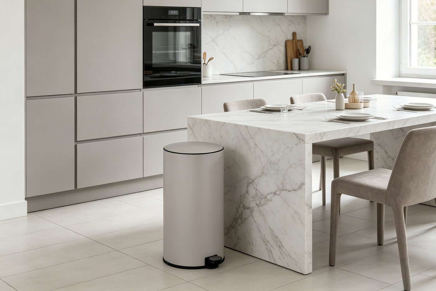 OTTO home Mülleimer in 5 versch. Farben, 5 L, 10 L o. 30 L, Soft Close, Lennu, Abfalleimer, Treteimer für Küche oder Bad, Kosmetikeimer mit verstecktem Griff – Bild 2 von 5