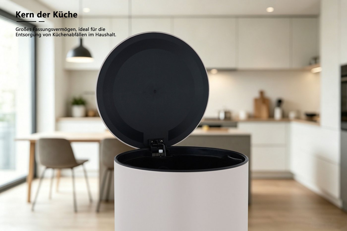 OTTO home Mülleimer in 5 versch. Farben, 5 L, 10 L o. 30 L, Soft Close, Lennu, Abfalleimer, Treteimer für Küche oder Bad, Kosmetikeimer mit verstecktem Griff – Bild 4 von 5