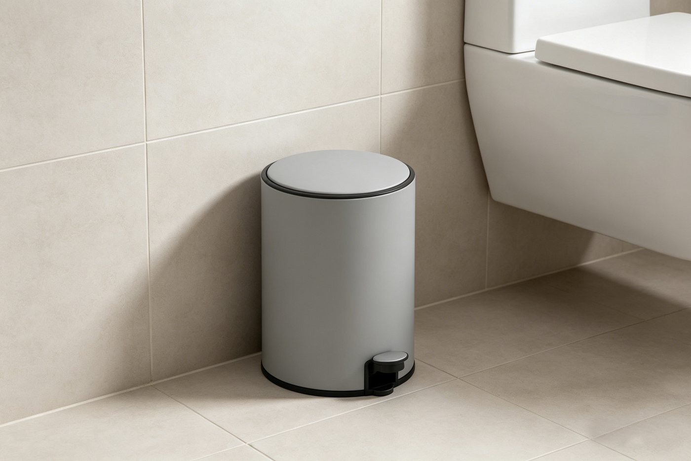 OTTO home Mülleimer in 5 versch. Farben, 5 L, 10 L o. 30 L, Soft Close, Lennu, Abfalleimer, Treteimer für Küche oder Bad, Kosmetikeimer mit verstecktem Griff – Bild 3 von 5