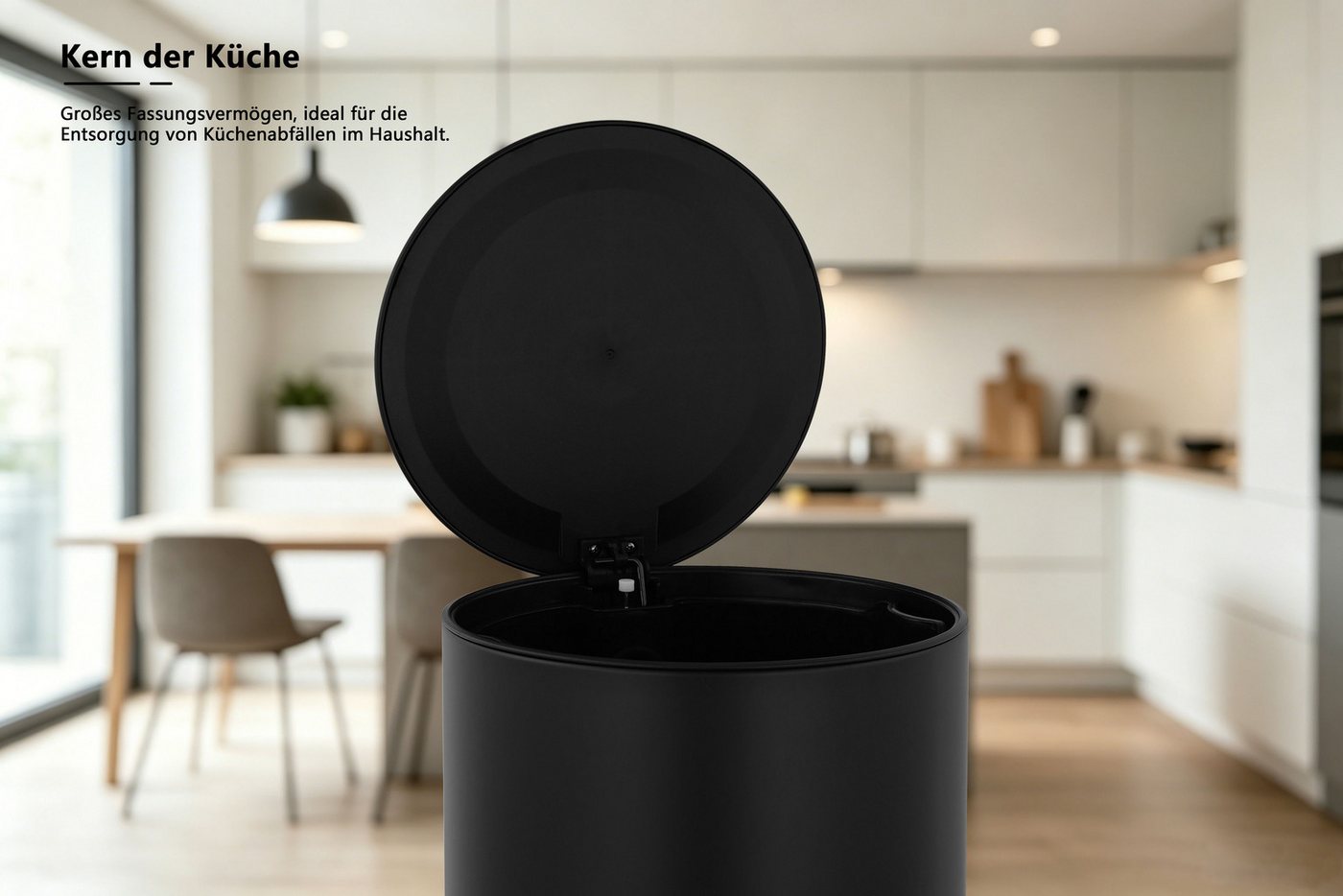 OTTO home Mülleimer in 5 versch. Farben, 5 L, 10 L o. 30 L, Soft Close, Lennu, Abfalleimer, Treteimer für Küche oder Bad, Kosmetikeimer mit verstecktem Griff – Bild 4 von 5