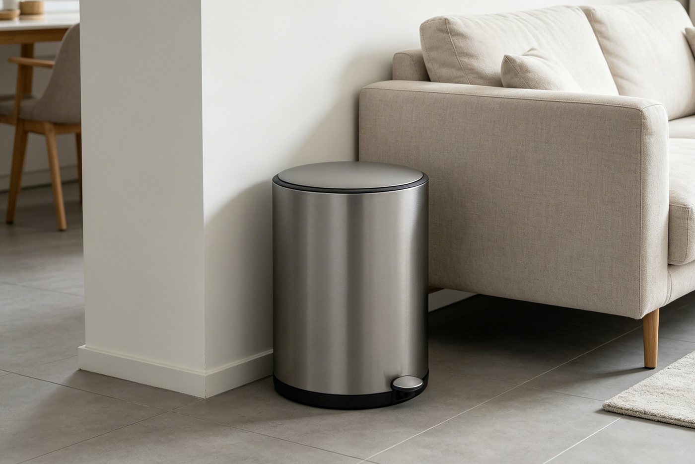 OTTO home Mülleimer in 5 versch. Farben, 5 L, 10 L o. 30 L, Soft Close, Lennu, Abfalleimer, Treteimer für Küche oder Bad, Kosmetikeimer mit verstecktem Griff – Bild 2 von 5