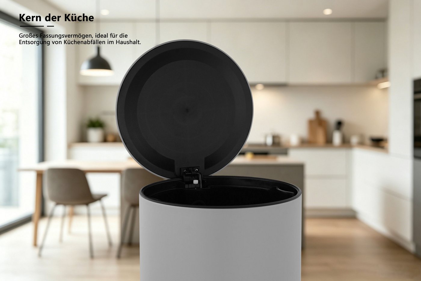 OTTO home Mülleimer in 5 versch. Farben, 5 L, 10 L o. 30 L, Soft Close, Lennu, Abfalleimer, Treteimer für Küche oder Bad, Kosmetikeimer mit verstecktem Griff – Bild 4 von 5