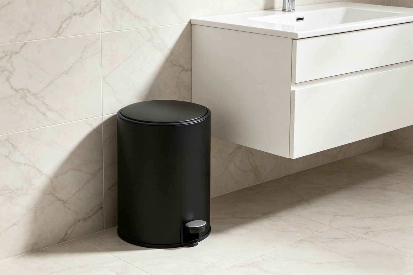 OTTO home Mülleimer in 5 versch. Farben, 5 L, 10 L o. 30 L, Soft Close, Lennu, Abfalleimer, Treteimer für Küche oder Bad, Kosmetikeimer mit verstecktem Griff – Bild 2 von 5