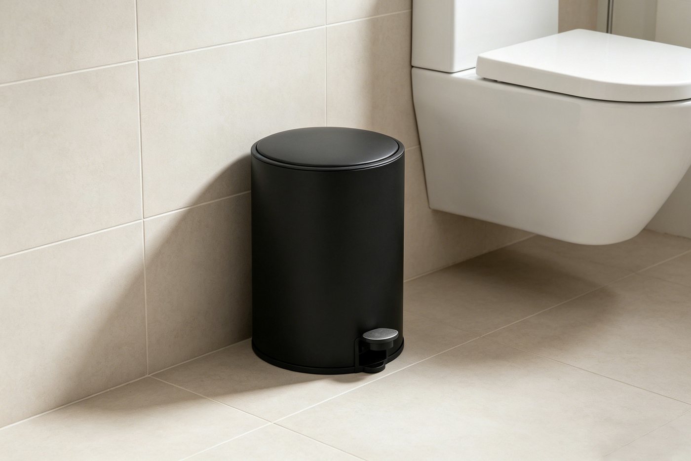 OTTO home Mülleimer in 5 versch. Farben, 5 L, 10 L o. 30 L, Soft Close, Lennu, Abfalleimer, Treteimer für Küche oder Bad, Kosmetikeimer mit verstecktem Griff – Bild 4 von 5