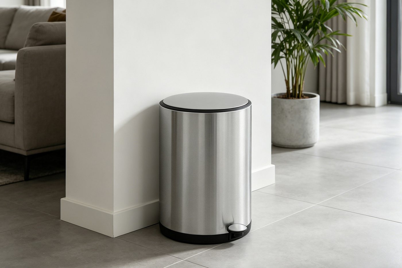 OTTO home Mülleimer in 5 versch. Farben, 5 L, 10 L o. 30 L, Soft Close, Lennu, Abfalleimer, Treteimer für Küche oder Bad, Kosmetikeimer mit verstecktem Griff – Bild 2 von 5